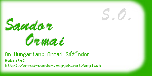 sandor ormai business card